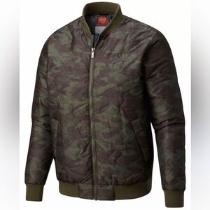 Columbia Men's Green and Brown Bomber Jacket size xxl‎